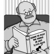 Man reading book, Learn to Play the Fiddle in Just 2,555 Days