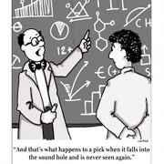 Scientist explaining formula to man